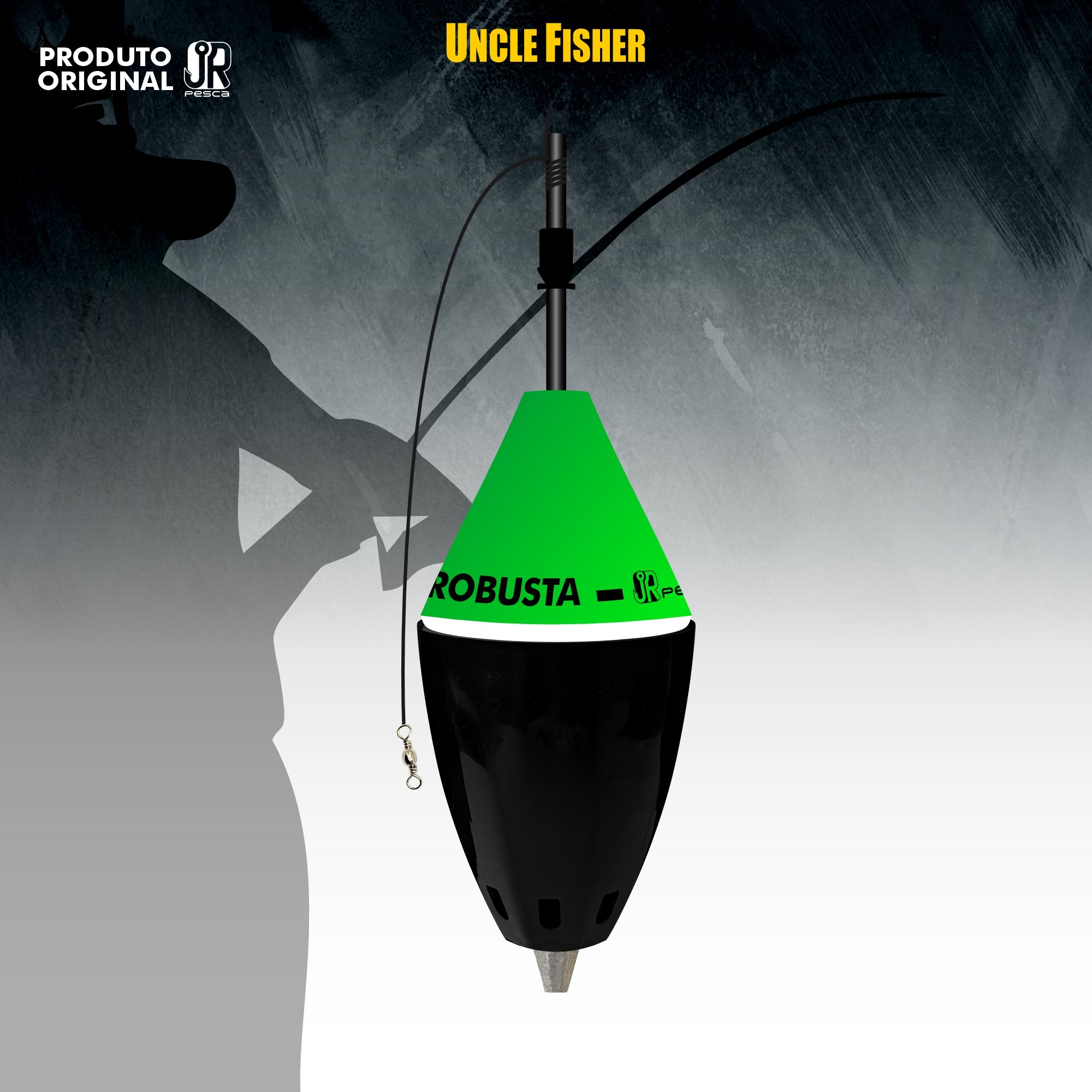 Boia Cevadeira Robusta JR Pesca Copo Preto 65g Amortecedor